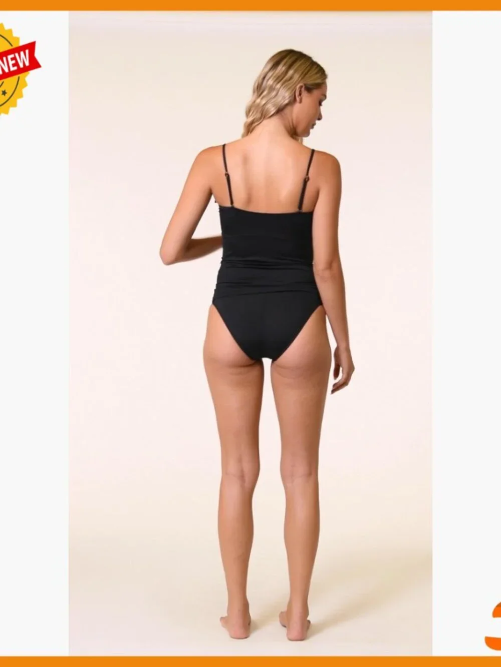 Ruffled Bandeau Tankini Top with Removable Straps, Tummy Control - Picture 5 of 5